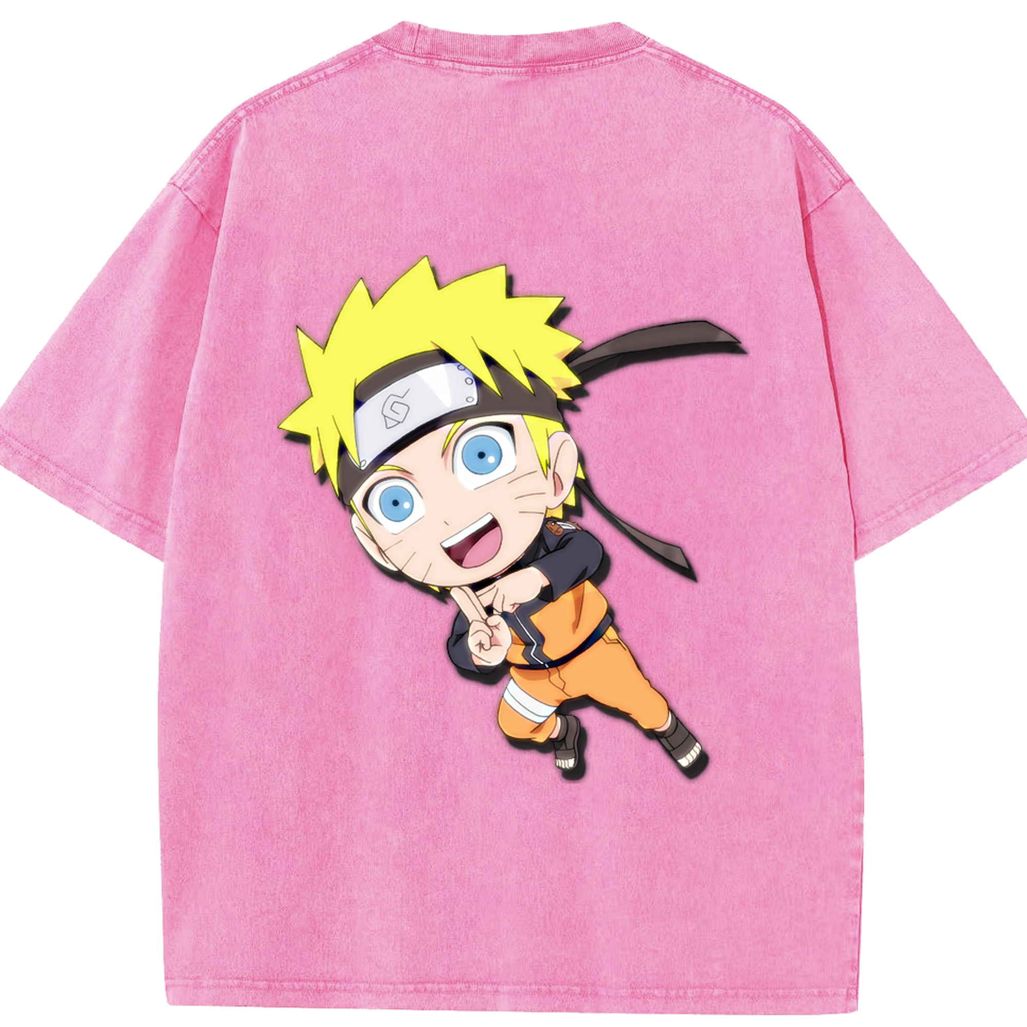 （画像用） NARUTO -ナルト- うずまき ナルト Uzumaki Naruto 綿100% ヴィンテージ風 半袖Tシャツ（背面プリント）